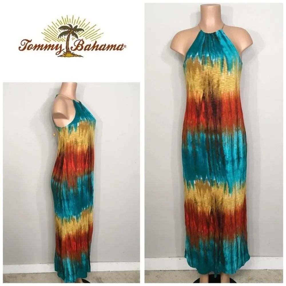 New. Tommy Bahama tie-dye maxi halter dress. Small